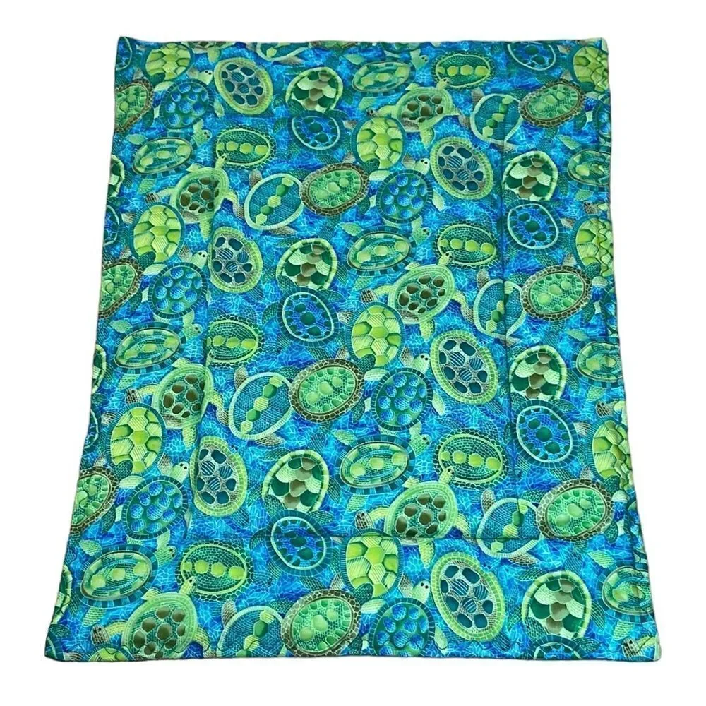 Dog Pet Cat Mat/Bed, Green Teal Turtles, 18 x 24